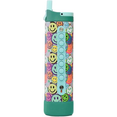 Elemental - Iconic Pop Stainless Steel Fidget Water Bottle 20 Oz, Flip-Open Sports Cap - Graffiti Smile Elemental - Iconic Pop Stainless Steel Fidget Water Bottle 20 Oz, Flip-Open Sports Cap - Graffiti Smile