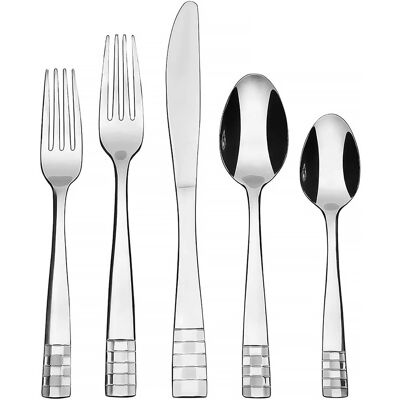 KOOMADE - Flatware CHECKERS 20pcs Remailer home kitchen utensil set including fork knife and spoon - Silver KOOMADE - Flatware CHECKERS 20pcs Remailer home kitchen utensil set including fork knife and spoon - Silver