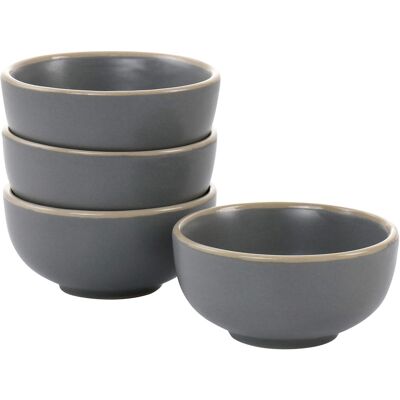 Gibson - Home Rockaway 4 Piece 3.5in Fruit Bowl Set - Gray Gibson - Home Rockaway 4 Piece 3.5in Fruit Bowl Set - Gray
