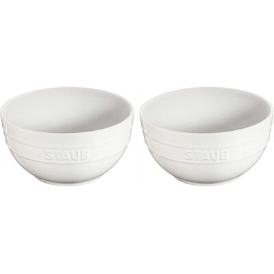 Staub - Ceramic 2-pc Large Universal Bowl Set - White Staub - Ceramic 2-pc Large Universal Bowl Set - White