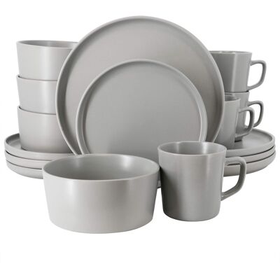 Elama - Luxmatte Light Grey 16 Piece Dinnerware Set - Light Gray Elama - Luxmatte Light Grey 16 Piece Dinnerware Set - Light Gray