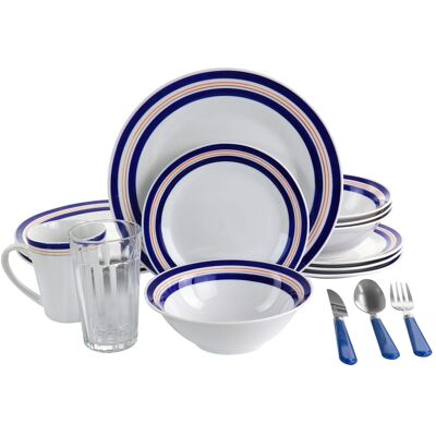 Gibson - All U Need 32 Piece Ceramic Dinnerware Set - White Gibson - All U Need 32 Piece Ceramic Dinnerware Set - White