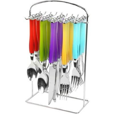 Gibson - Santoro 20-Piece Flatware Set with Hanging Rack - Multi Gibson - Santoro 20-Piece Flatware Set with Hanging Rack - Multi
