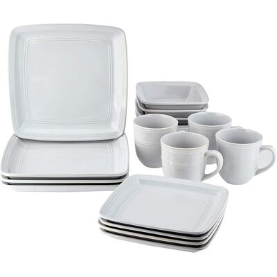 American Atelier - Madelyn Square 16PC Set - White American Atelier - Madelyn Square 16PC Set - White