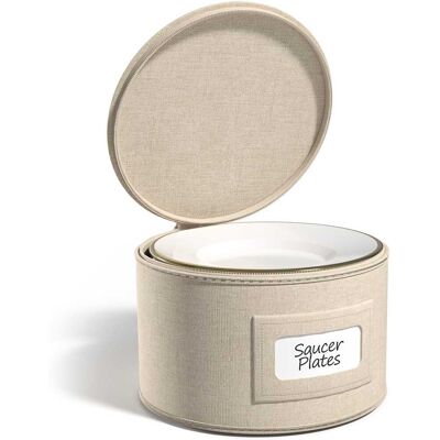 Sorbus - China Storage Saucer Plate Container Dinnerware Organizer (1 Piece) - Beige Sorbus - China Storage Saucer Plate Container Dinnerware Organizer (1 Piece) - Beige
