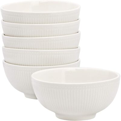 Elama - Gretel 6 Piece Round Stoneware Cereal Bowl Set - White Elama - Gretel 6 Piece Round Stoneware Cereal Bowl Set - White