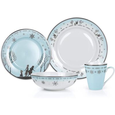 Ukonic - Disney Frozen 2 Anna & Elsa Ceramic Dining Set Collection 16-Piece Dinner Set - White Ukonic - Disney Frozen 2 Anna & Elsa Ceramic Dining Set Collection 16-Piece Dinner Set - White