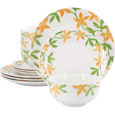 Gibson - Home Surrey Hill 12 Piece Round Fine Ceramic Dinnerware Set - White Gibson - Home Surrey Hill 12 Piece Round Fine Ceramic Dinnerware Set - White