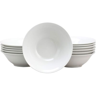 Gibson - Home Noble Court 7 Inch Fine Ceramic Bowls 12 Piece Set - White Gibson - Home Noble Court 7 Inch Fine Ceramic Bowls 12 Piece Set - White