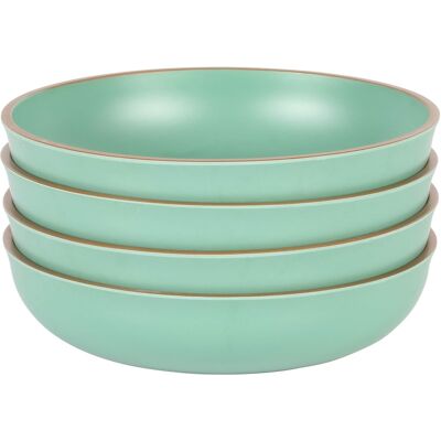 Gibson - Home Rockabye 4 Piece 8.5 Inch Melamine Dinner Bowl Set In - Green Gibson - Home Rockabye 4 Piece 8.5 Inch Melamine Dinner Bowl Set In - Green