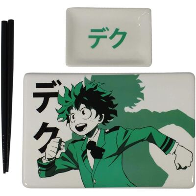 Just Funky - My Hero Academia Deku Sushi Plate Set Sushi Plate, Soy Sauce Dish, & Chopsticks - Green Just Funky - My Hero Academia Deku Sushi Plate Set Sushi Plate, Soy Sauce Dish, & Chopsticks - Green