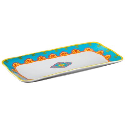Euro Ceramica Home - Galicia 15.8'' Rectangular Serving Platter - lagoon; yellow Euro Ceramica Home - Galicia 15.8'' Rectangular Serving Platter - lagoon; yellow
