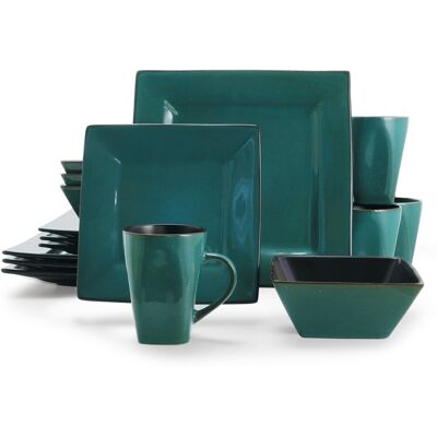 Gibson - Elite Kiesling 16-Piece Dinnerware Set - Blue Gibson - Elite Kiesling 16-Piece Dinnerware Set - Blue