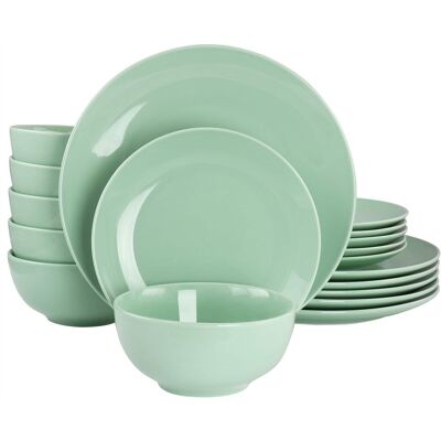 Elama - Luna 18 Piece Porcelain Dinnerware Set - Mint Elama - Luna 18 Piece Porcelain Dinnerware Set - Mint