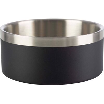 PetMaker - Set of Two 64oz Double Wall Insulated Stainless Steel Dog Bowls - Silver/Black PetMaker - Set of Two 64oz Double Wall Insulated Stainless Steel Dog Bowls - Silver/Black