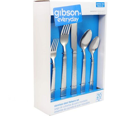 Gibson - Home Prato 20 Piece Flatware Set - Silver Gibson - Home Prato 20 Piece Flatware Set - Silver