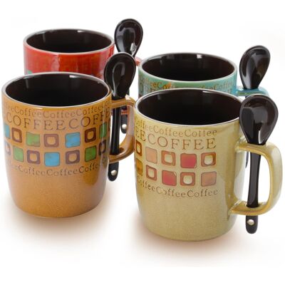 Gibson - Mr. Coffee Cafe Americano 13oz Mug Set - Assorted Gibson - Mr. Coffee Cafe Americano 13oz Mug Set - Assorted