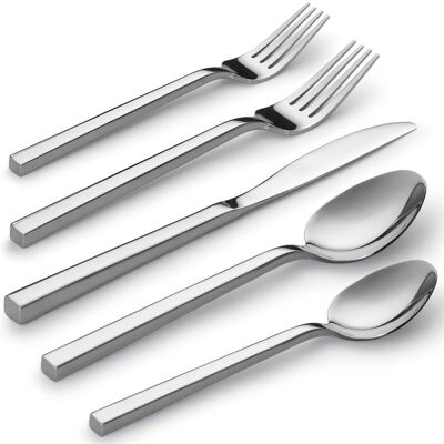 Dazzed Corner - 20-Piece Stainless Steel Flatware Set, Cutlery Set, Silverware Set Service for 4 Dishwasher Safe - Silver Dazzed Corner - 20-Piece Stainless Steel Flatware Set, Cutlery Set, Silverware Set Service for 4 Dishwasher Safe - Silver