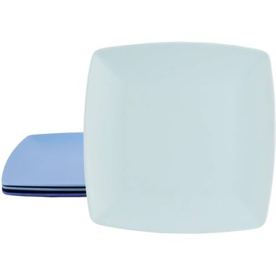 Gibson - Home Grayson 4 Piece 8.5 Inch Square Melamine Dessert Plate Set in Assorted - Blue Gibson - Home Grayson 4 Piece 8.5 Inch Square Melamine Dessert Plate Set in Assorted - Blue