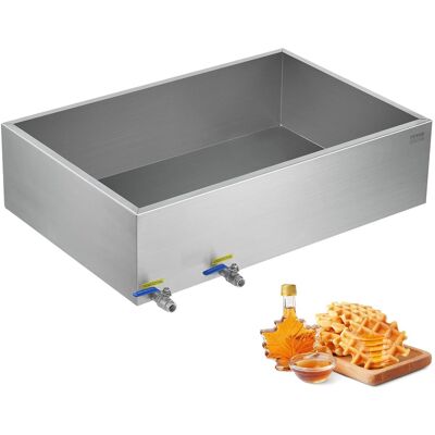 VEVOR - Maple Syrup Evaporator Pan, 35 Gallon, 509 Cups of 8.8oz Maple Syrup, Flat Evaporator Pan,2 Valves and 3 Heating Methods - Silver VEVOR - Maple Syrup Evaporator Pan, 35 Gallon, 509 Cups of 8.8oz Maple Syrup, Flat Evaporator Pan,2 Valves and 3 Heating Methods - Silver