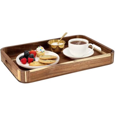 MegaChef - Acacia Wood 17.75 x 12 Inch Rectangle Serving Tray - Brown MegaChef - Acacia Wood 17.75 x 12 Inch Rectangle Serving Tray - Brown