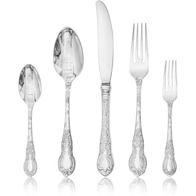 Dazzed Corner - 20-Piece 18/10 Stainless Steel Flatware Cutlery Set,Silverware Set - Silver Dazzed Corner - 20-Piece 18/10 Stainless Steel Flatware Cutlery Set,Silverware Set - Silver