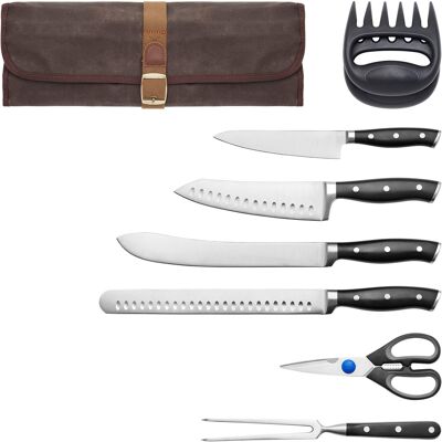 Henckels - Forged Accent 9-pc Barbecue Carving Tool Set - Brown Henckels - Forged Accent 9-pc Barbecue Carving Tool Set - Brown