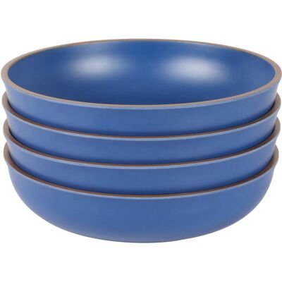 Gibson - Home Rockabye 4 Piece 8.5 Inch Melamine Dinner Bowl Set In - Blue Gibson - Home Rockabye 4 Piece 8.5 Inch Melamine Dinner Bowl Set In - Blue