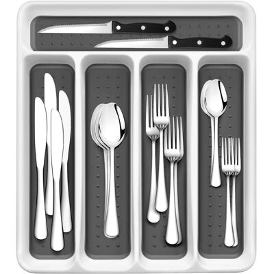 Dazzed Corner - 24-Piece Silverware Set, Service for 4 - Silver Dazzed Corner - 24-Piece Silverware Set, Service for 4 - Silver