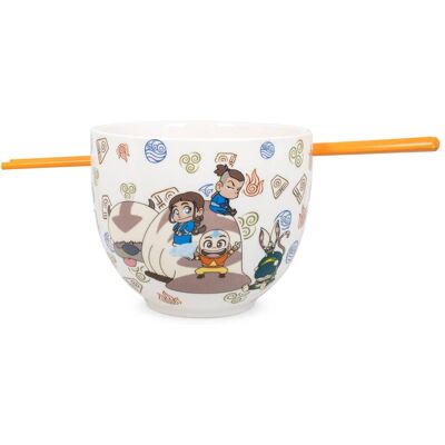 Surreal Entertainment - Avatar: The Last Airbender Japanese Dinner Set 18-Ounce Ramen Bowl, Chopsticks - White Surreal Entertainment - Avatar: The Last Airbender Japanese Dinner Set 18-Ounce Ramen Bowl, Chopsticks - White