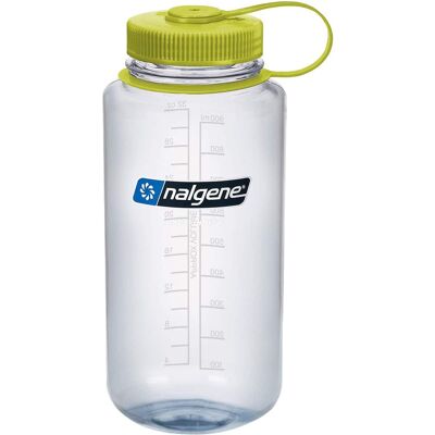 Nalgene - Sustain 32 oz. Wide Mouth Water Bottle - Clear/Green Nalgene - Sustain 32 oz. Wide Mouth Water Bottle - Clear/Green
