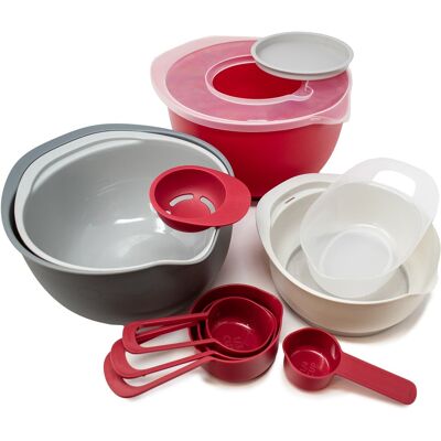 Norpro - Nested Mixing Bowls and Measuring Cups, 12 Piece Set - Multicolored Norpro - Nested Mixing Bowls and Measuring Cups, 12 Piece Set - Multicolored