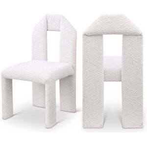 Meridian Furniture - Bennett Cream Boucle Fabric Dining Chair, Set of 2 - Beige Meridian Furniture - Bennett Cream Boucle Fabric Dining Chair, Set of 2 - Beige