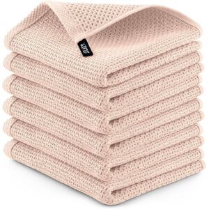 Zulay Kitchen - Towels 6 Pack 100% Cotton Waffle Weave - 12x12” Super Absorbent Dish Towels for Kitchen Zulay Kitchen - Towels 6 Pack 100% Cotton Waffle Weave - 12x12” Super Absorbent Dish Towels for Kitchen
