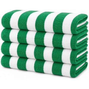 Plazatex - Terry Cabana 80% Cotton 20% Polyester Oversized 4 Pack Beach Bath Towel 36" x 66" - Green Plazatex - Terry Cabana 80% Cotton 20% Polyester Oversized 4 Pack Beach Bath Towel 36" x 66" - Green
