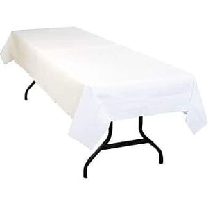 TABLE MATE - Poly/Tissue 108"W x 54"D Solid Table Cover 6/Pack - White TABLE MATE - Poly/Tissue 108"W x 54"D Solid Table Cover 6/Pack - White