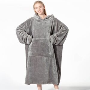 Sweet Home Collection - Oversized Wearable Adult Blanket with Sleeves and Hood - Gray Sweet Home Collection - Oversized Wearable Adult Blanket with Sleeves and Hood - Gray