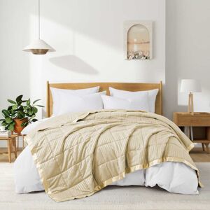 Peace Nest Hotel Quality Luxury All Season Jacquard Soft Bed Blanket with Satin Trim Cozy and Warm - Khaki Peace Nest Hotel Quality Luxury All Season Jacquard Soft Bed Blanket with Satin Trim Cozy and Warm - Khaki