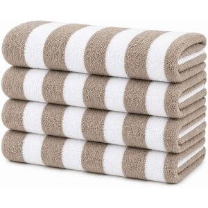 Plazatex - Terry Cabana 80% Cotton 20% Polyester Oversized 4 Pack Beach Bath Towel 36" x 66" - Taupe Plazatex - Terry Cabana 80% Cotton 20% Polyester Oversized 4 Pack Beach Bath Towel 36" x 66" - Taupe