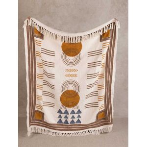 GAURI KOHLI - Aarya Throw Blanket - Shades of beige, brown and blue GAURI KOHLI - Aarya Throw Blanket - Shades of beige, brown and blue