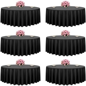 VEVOR - Round Tablecloths 6 Pack, 120 Inches in Diameter, Stain- & Wrinkle- Resistant, Machine Washable Table Clothes - Black VEVOR - Round Tablecloths 6 Pack, 120 Inches in Diameter, Stain- & Wrinkle- Resistant, Machine Washable Table Clothes - Black