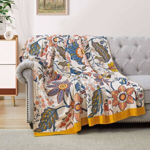 Peace Nest - 100% Cotton Boho Throw Blanket Rustic Home Decor Design, 60x80 inches - Damask Peace Nest - 100% Cotton Boho Throw Blanket Rustic Home Decor Design, 60x80 inches - Damask