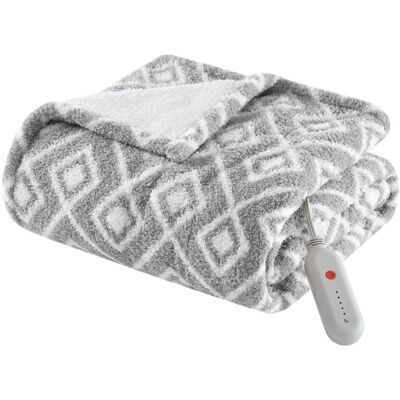 Gracie Mills - Brianna Sweet Dreams Heated Throw - Grey Geo Gracie Mills - Brianna Sweet Dreams Heated Throw - Grey Geo