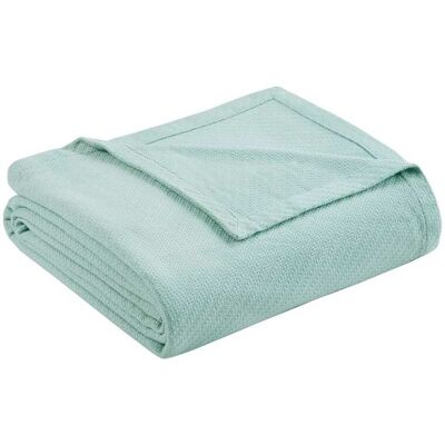 Gracie Mills - Janette Ring Spun Cotton Blanket - Seafoam Gracie Mills - Janette Ring Spun Cotton Blanket - Seafoam