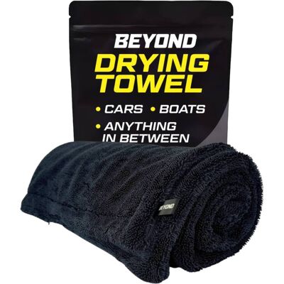 Beyond Braid - Drying Towel - Super Absorbent Large Premium Microfiber Detailing Towel for Cars and Boats - 3-Pack - Black Beyond Braid - Drying Towel - Super Absorbent Large Premium Microfiber Detailing Towel for Cars and Boats - 3-Pack - Black