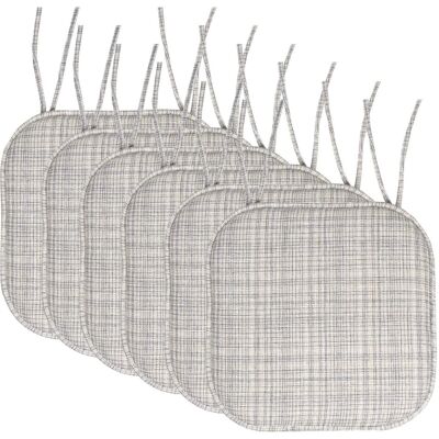 Sweet Home Collection - Aria Memory Foam Non-Slip 16" x 16" Chair Cushion Pad with Ties, 6-Pack - Silver/Cream Sweet Home Collection - Aria Memory Foam Non-Slip 16" x 16" Chair Cushion Pad with Ties, 6-Pack - Silver/Cream