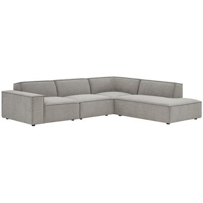 Restore 4-Piece Performance Fabric Upholstered Modular L-Shaped Sofa by Modway - Pewter Restore 4-Piece Performance Fabric Upholstered Modular L-Shaped Sofa by Modway - Pewter
