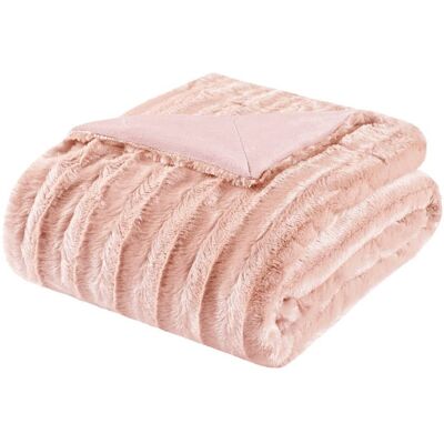 Gracie Mills - Wilfred Long Faux Fur Throw Blanket - Blush Gracie Mills - Wilfred Long Faux Fur Throw Blanket - Blush