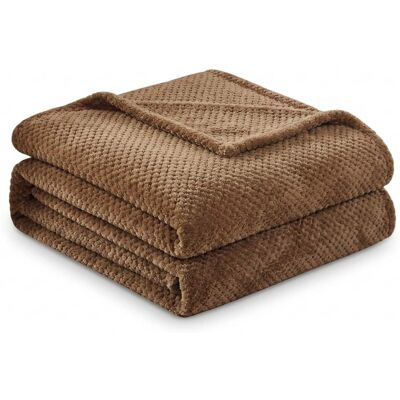 Plazatex - Noble House Micro Plush Popcorn Solid Blanket - Twin 66x86" - Taupe Plazatex - Noble House Micro Plush Popcorn Solid Blanket - Twin 66x86" - Taupe