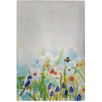 Betsy Drake - Birds and Daffodils Guest Towel - Multicolored Betsy Drake - Birds and Daffodils Guest Towel - Multicolored